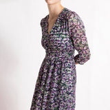 Robe boutonnée imprimé liberty Caliste - mauve - SUNCOO