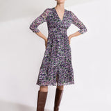 Robe boutonnée imprimé liberty Caliste - mauve - SUNCOO