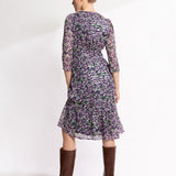 Robe boutonnée imprimé liberty Caliste - mauve - SUNCOO