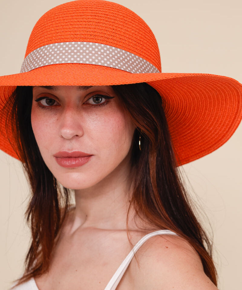 Chapeau de paille à grand nœud - LORA