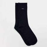 Chaussettes Garysock mi-mollets homme - Marine à pois - TBS HOMME