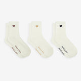 Coffret 3 paires de chaussettes ASTERIA GRACE & MILA écrues à cœurs en lurex