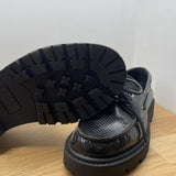 Chaussure bateau en cuir Python - Noir - TBS FEMME