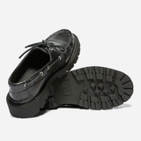 Chaussure bateau en cuir Python - Noir - TBS FEMME