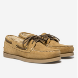 Chaussures bateau fourrées femme PHERINA TBS en cuir velours cognac