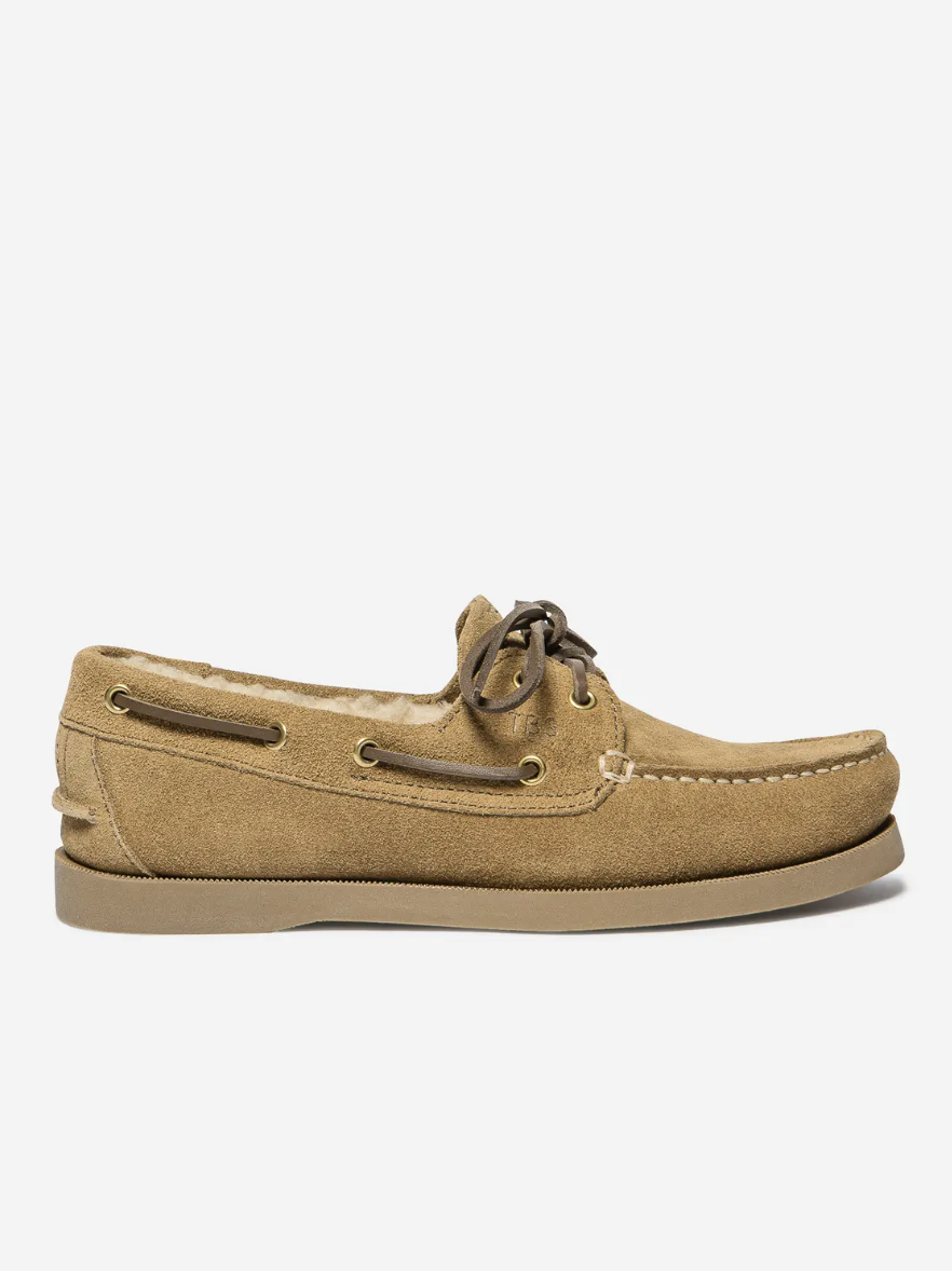 Chaussure bateau fourrée PHERINA TBS cognac vue de profil