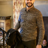 Chemise Adamsa avec micro-imprimé - Marine foncé - Sun Valley homme