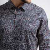 Chemise Adamsa avec micro-imprimé - Marine foncé - Sun Valley homme