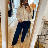 Chemise ajourée en broderie anglaise - Blanche - IKKS WOMEN