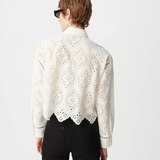 Chemise ajourée en broderie anglaise - Blanche - IKKS WOMEN