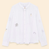 Chemise blanche broderies couleur - Blanc cassé - I.Code