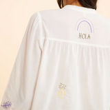 Chemise blanche broderies couleur - Blanc cassé - I.Code