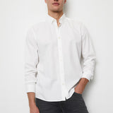Chemise à manches longues en pur coton - Blanc - MARC'O POLO HOMME