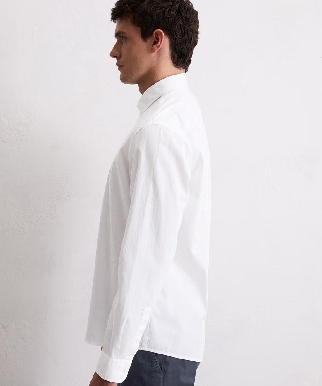 Chemise à manches longues en pur coton - Blanc - MARC'O POLO HOMME