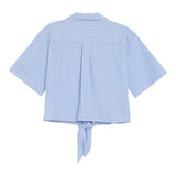 Blouse à rayures avec lien à nouer Ruth - Bleu - GRACE & MILA