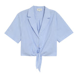 Blouse à rayures avec lien à nouer Ruth - Bleu - GRACE & MILA