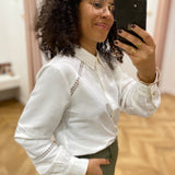 Chemise brodée bohème Vigry – Cloud Dancer – VILA