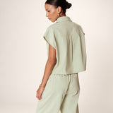 Chemise courte boxy Rise - Menthe - GRACE & MILA