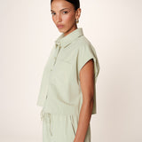 Chemise courte boxy Rise - Menthe - GRACE & MILA