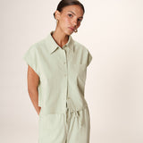 Chemise courte boxy Rise - Menthe - GRACE & MILA