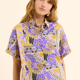Chemise courte imprimée Perroquets - Parme - I.CODE