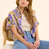 Chemise courte imprimée Perroquets - Parme - I.CODE