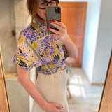 Chemise courte imprimée Perroquets - Parme - I.CODE