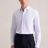 Chemise d'affaires slim imprimée fin Smart - Bleu clair - SEIDENSTICKER