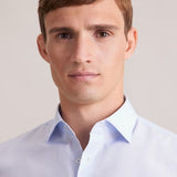 Chemise d'affaires slim imprimée fin Smart - Bleu clair - SEIDENSTICKER