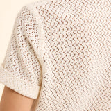 Chemise dentelle manches courtes - Ecru - I.Code