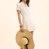 Chemise dentelle manches courtes - Ecru - I.Code