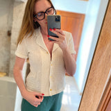 Chemise dentelle manches courtes - Ecru - I.Code