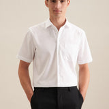 Chemise droite Business à manches courtes - Blanche - SEIDENSTICKER