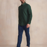 Chemise en coton flanelle Berliche - Vert trefle - TBS HOMME