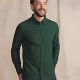 Chemise en coton flanelle Berliche - Vert trefle - TBS HOMME