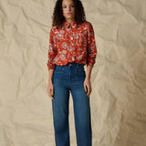 Chemise fleurie Folkfore - Terracotta - LOLA ESPELETA