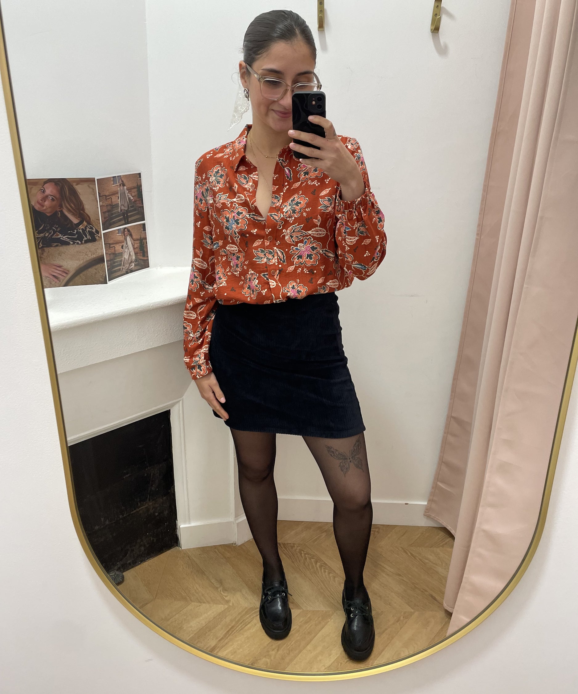 Jupe courte en velours côtelé Vikita - Noire - VILA