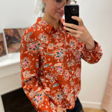 Chemise fleurie Folkfore - Terracotta - LOLA ESPELETA