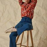 Chemise fleurie Folkfore - Terracotta - LOLA ESPELETA
