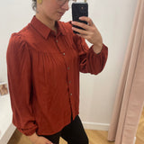 Chemise froncée à manche ballon CH070 - Caramel - LOLA ESPELETA