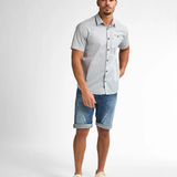 Chemise homme imprimée Starview - Bleu pâle - PETROL INDUSTRIES