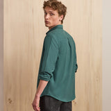 Chemise en coton Ivoy - Vert clair gris - FAGUO HOMME