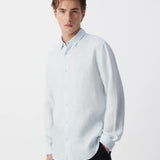 Chemise slim en lin homme - Ciel - IKKS Men