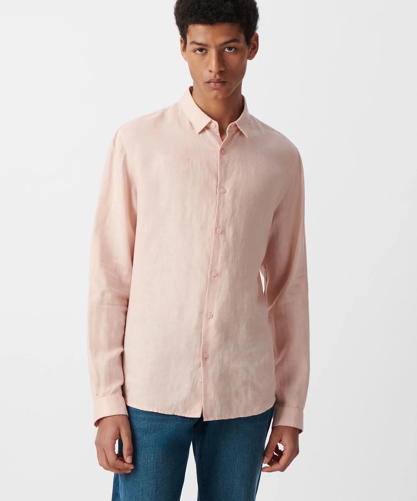 Chemise slim en lin - Rose - IKKS Men