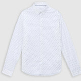 Chemise slim blanche imprimé minimaliste lunes homme - Off white - IKKS Men