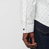Chemise slim blanche imprimé minimaliste lunes homme - Off white - IKKS Men