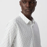 Chemise slim blanche imprimé minimaliste lunes homme - Off white - IKKS Men