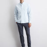 Chemise pur coton à ourlet arrondie - Bleu ciel - MARC'O POLO HOMME