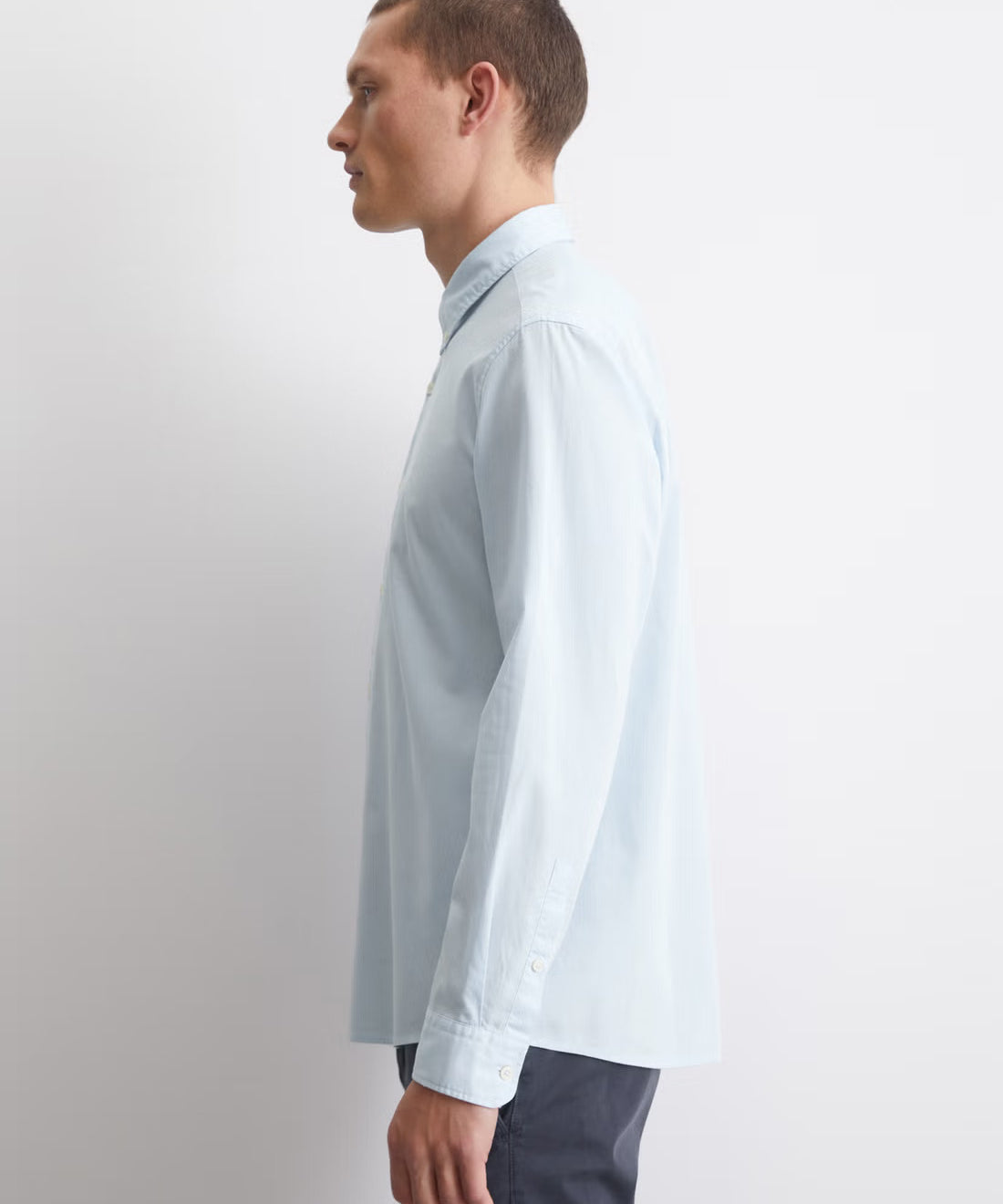 Chemise pur coton à ourlet arrondie - Bleu ciel - MARC'O POLO HOMME