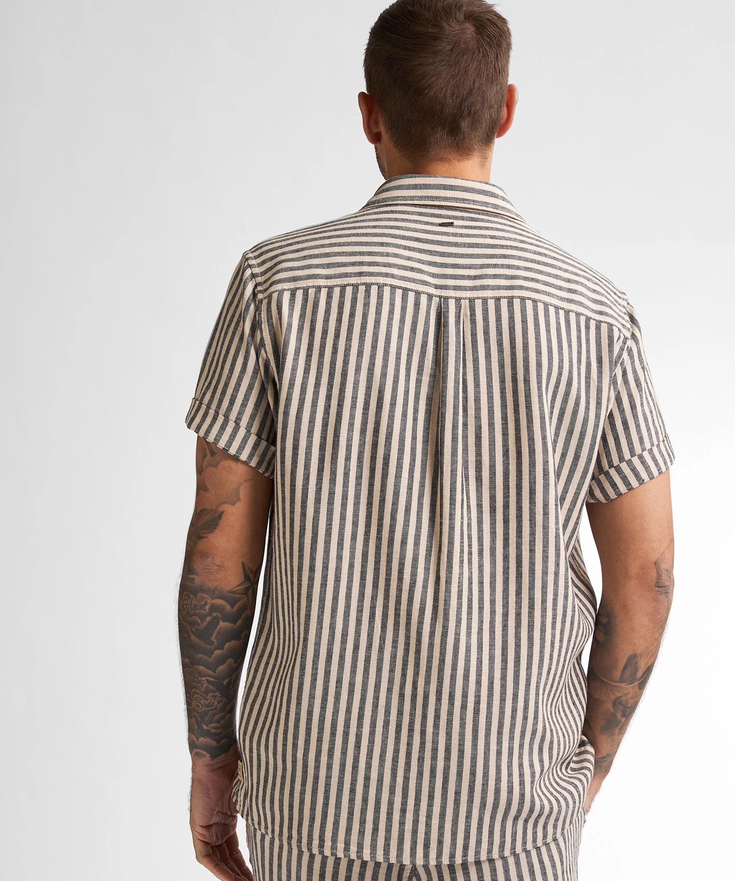 Chemise rayée homme en lin Dolphinbay - Sable - PETROL INDUSTRIES HOMME